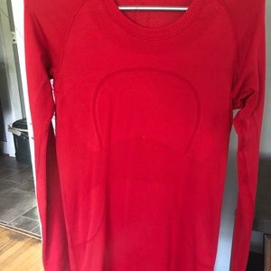 Red Lululemon long sleeve swiftly